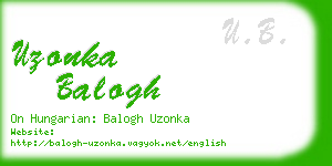 uzonka balogh business card